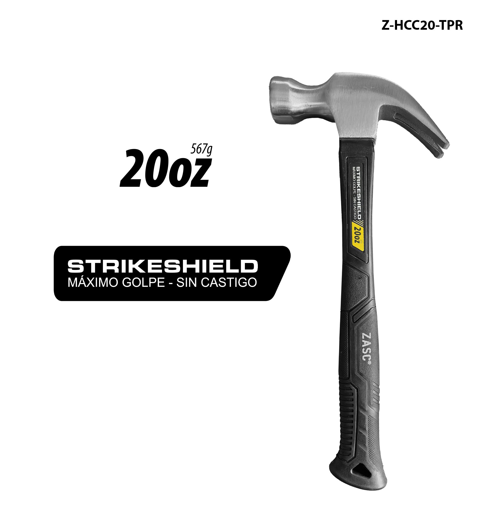 Martillo de Uña Curva 20oz Zasc / Z-HCC20-TPR