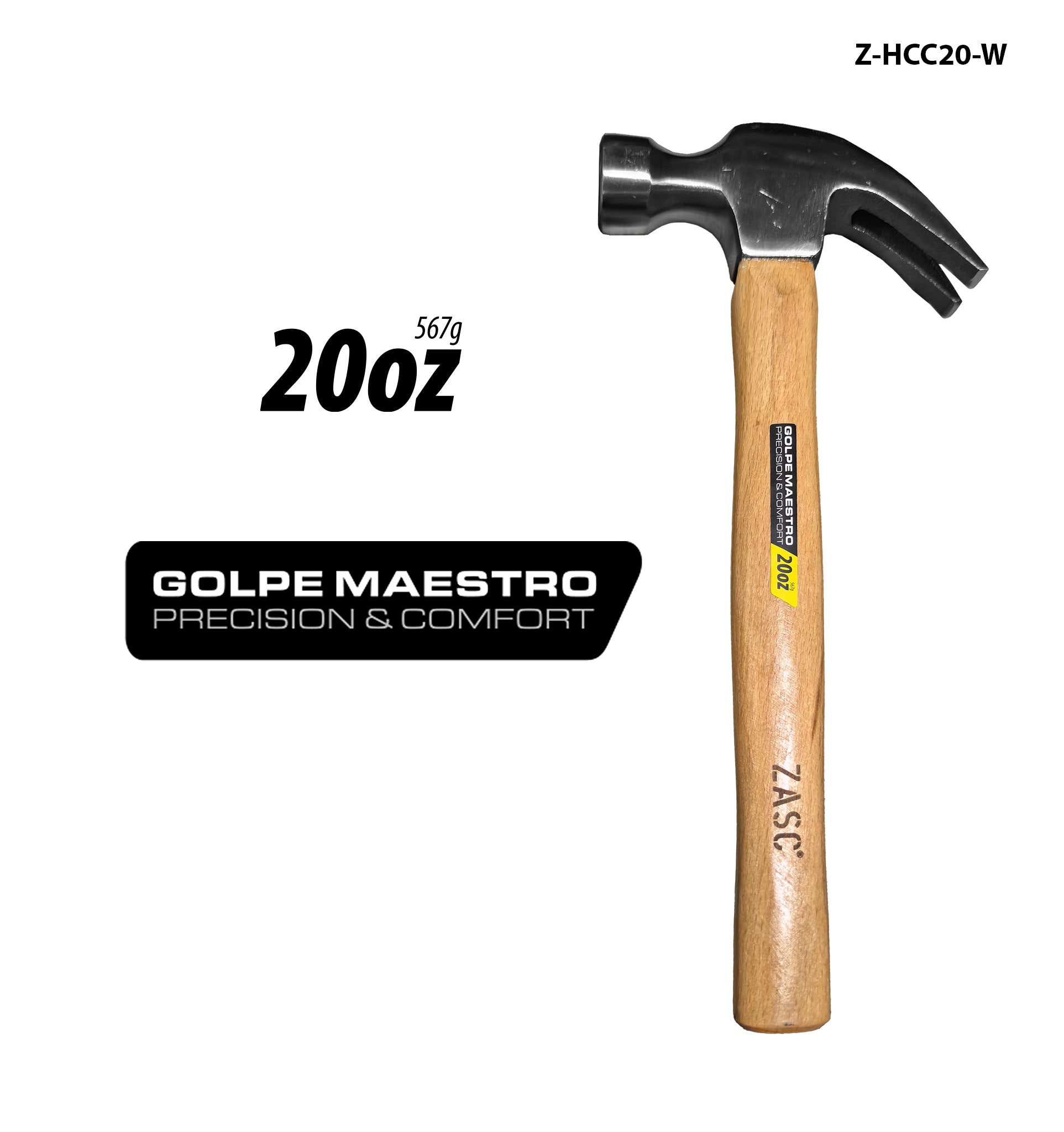 Martillo de Uña Curva 20oz Zasc / Z-HCC20-W