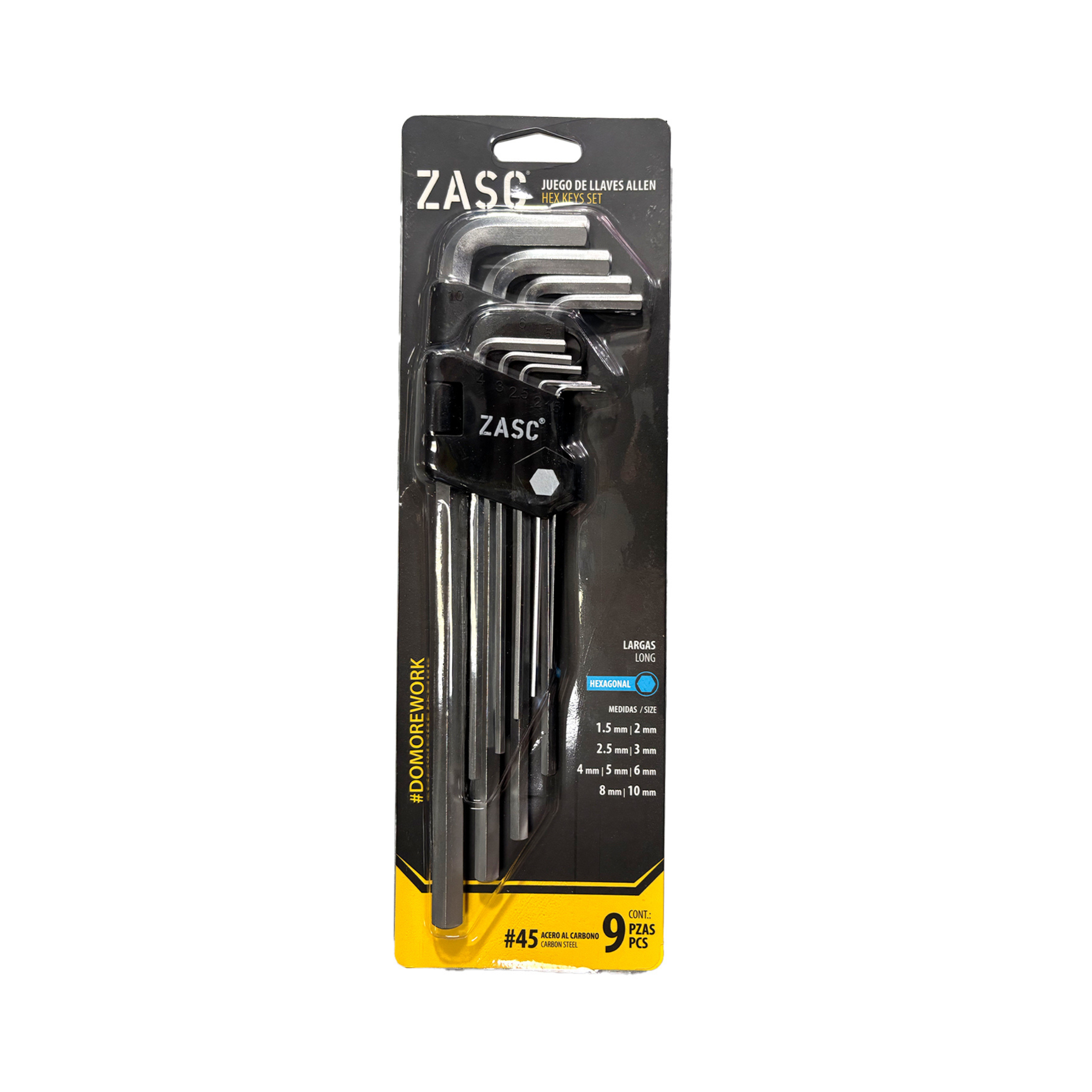 Juego de Llaves Allen Largas 9 pzas Zasc / Z-HKWS-45S-L