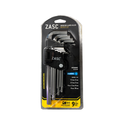 Jeu de Clés Allen Moyennes 9 pcs Zasc / Z-HKWS-CRV-M