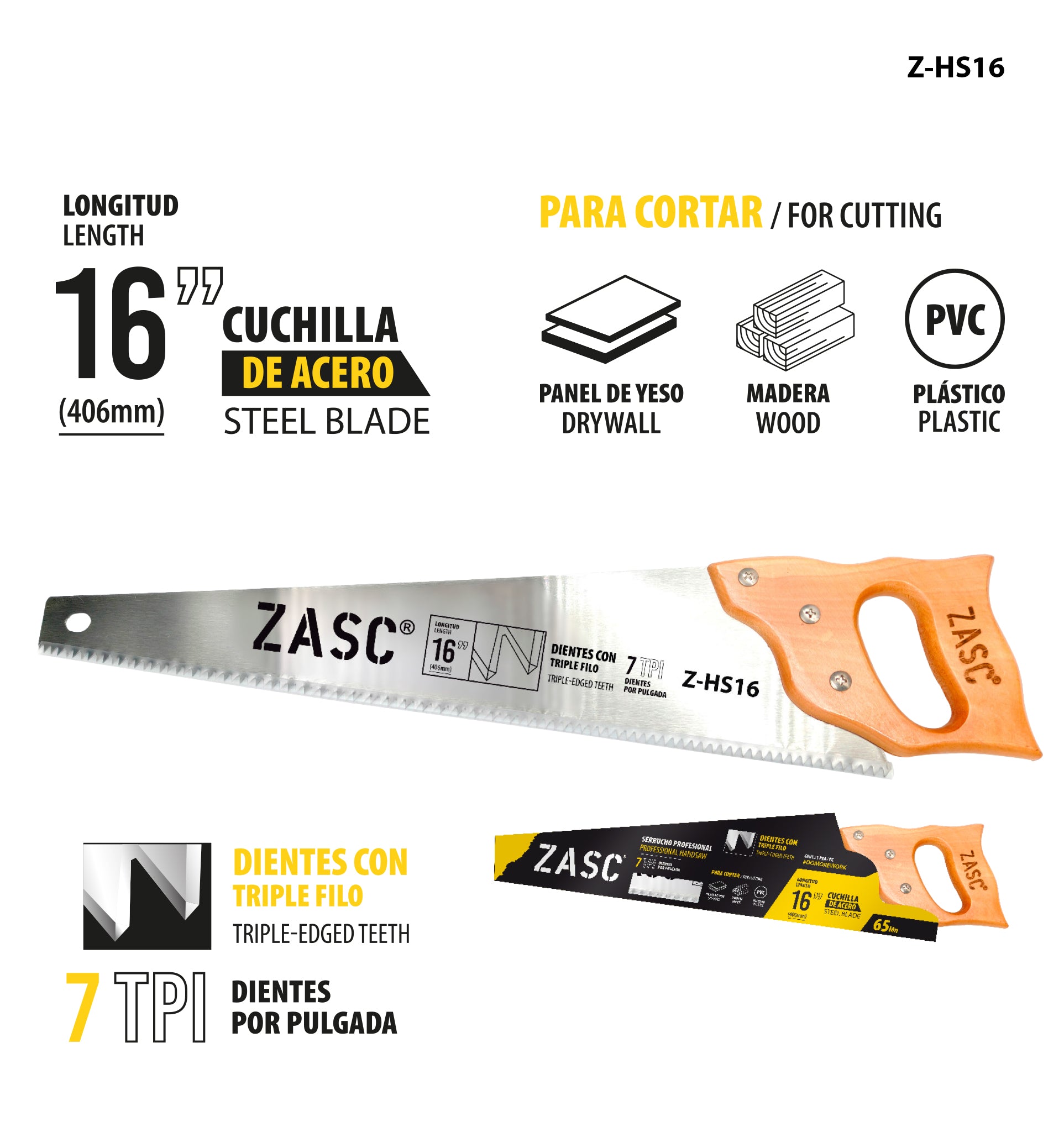 Hand Saw 16” ZASC / Z-HS16
