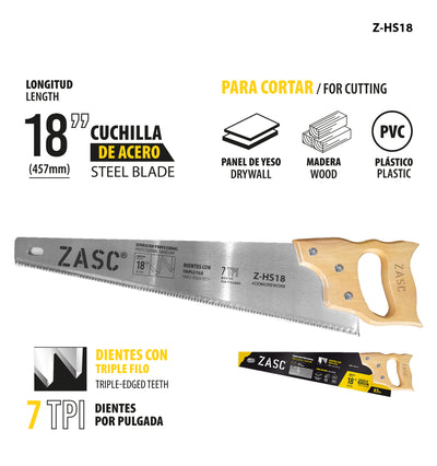 Hand Saw 18” ZASC / Z-HS18