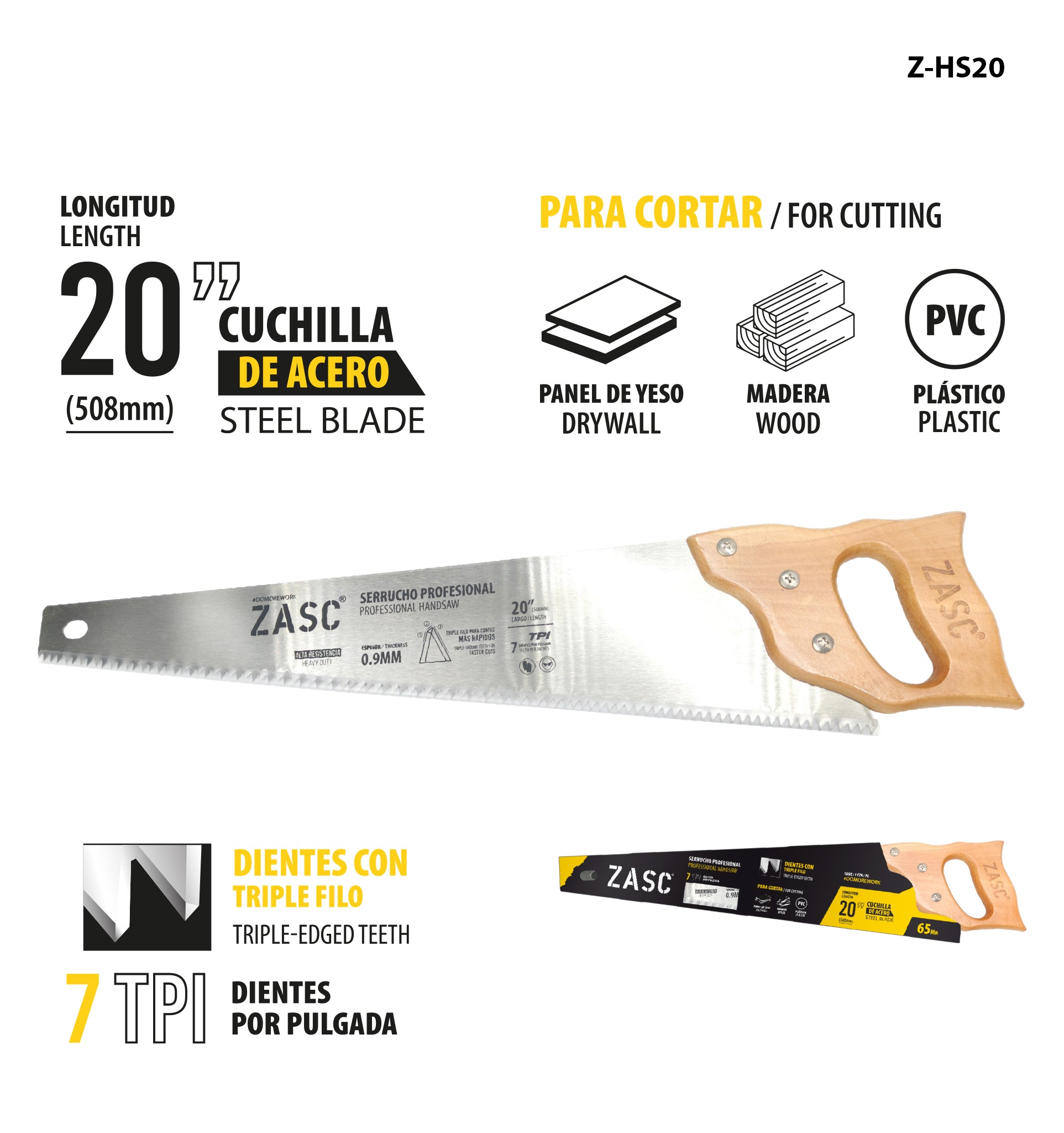 Hand Saw 20” ZASC / Z-HS20