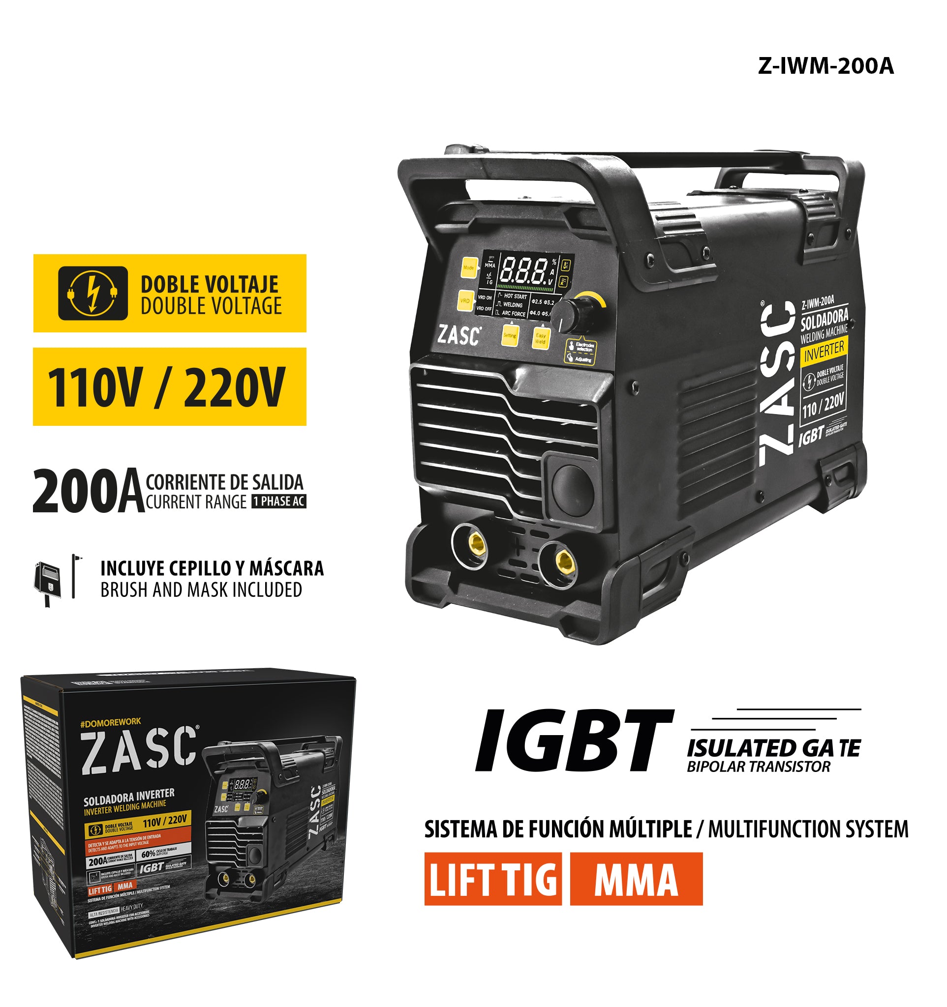 Inverter Welder 110-220V ZASC / Z-IWM-200A