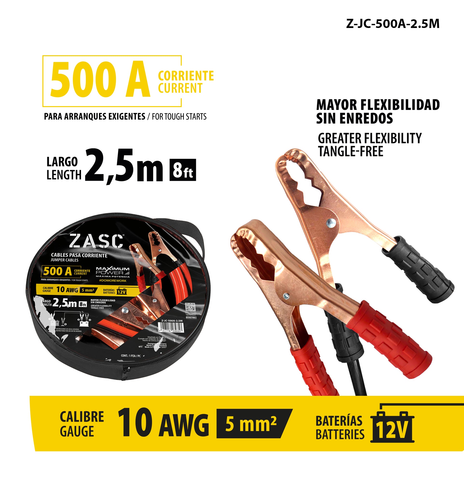 Jumper Cable 500A 2.5M ZASC / Z-JC-500A-2.5M
