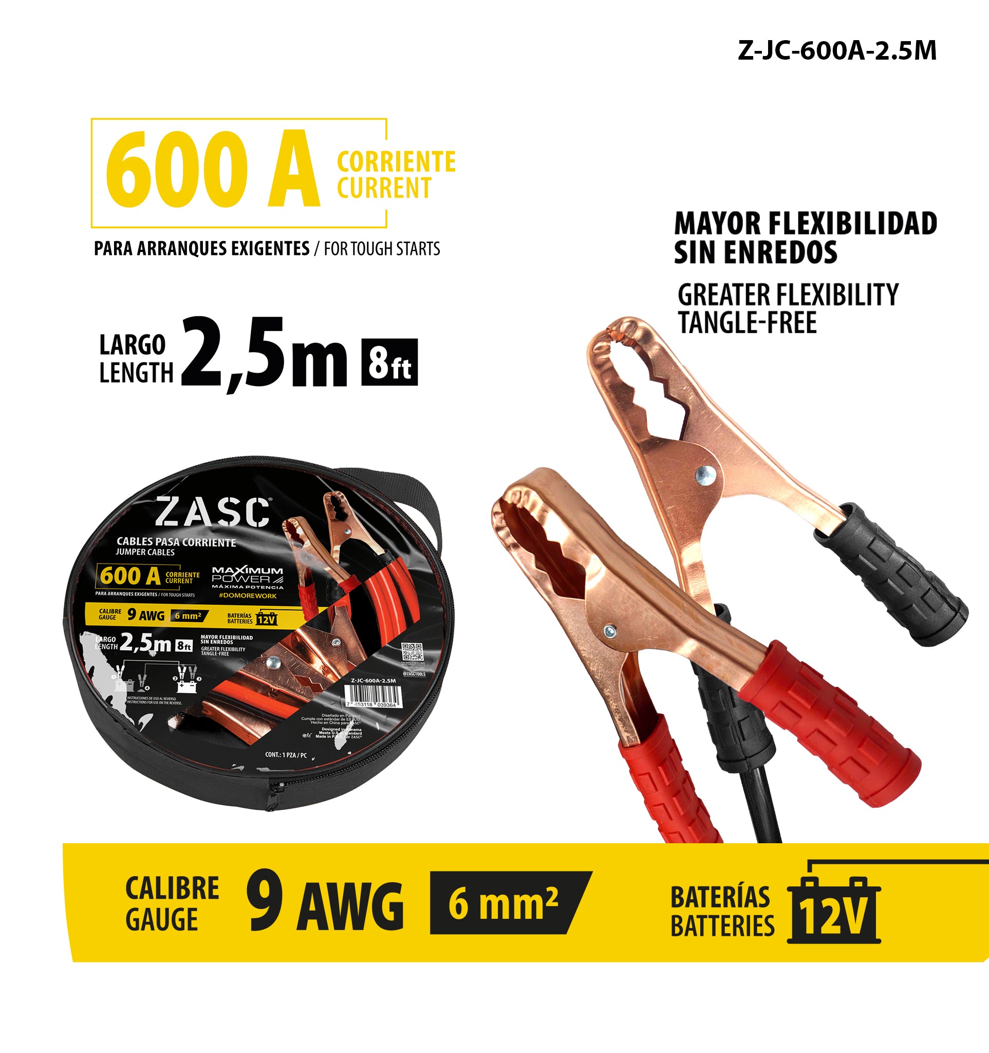 Jumper Cable 600A 2.5M ZASC / Z-JC-600A-2.5M