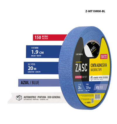Cinta Adhesiva de Papel Azul ZASC / Z-MT19MM-BL