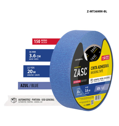 Cinta Adhesiva de Papel Azul ZASC / Z-MT36MM-BL