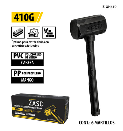 Martillo Octagonal de Goma 410g Zasc / Z-OH410