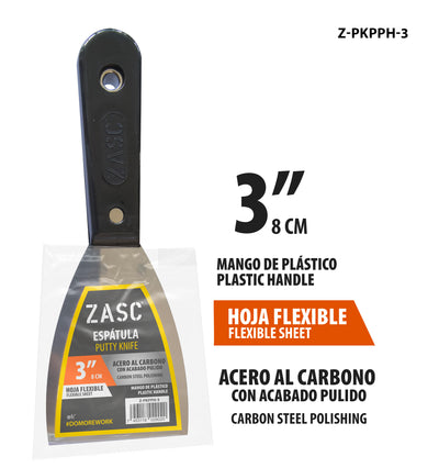 Espátula Flexible 3" Plástica ZASC / Z-PKPPH-3