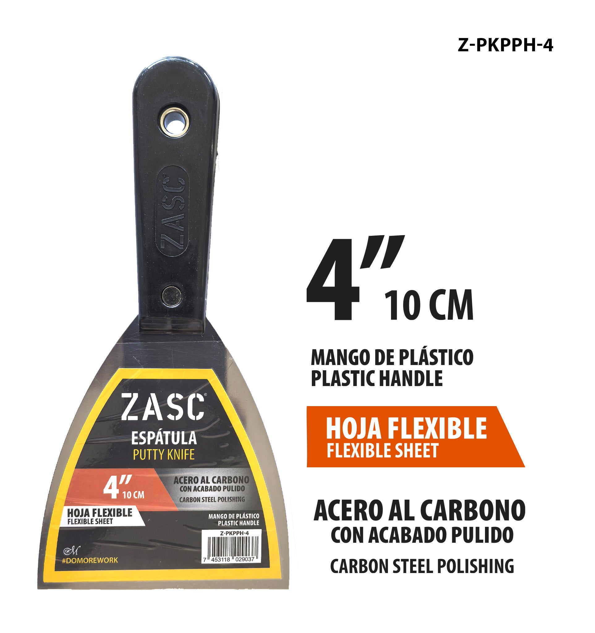 Espátula Flexible 4" Plástica ZASC / Z-PKPPH-4