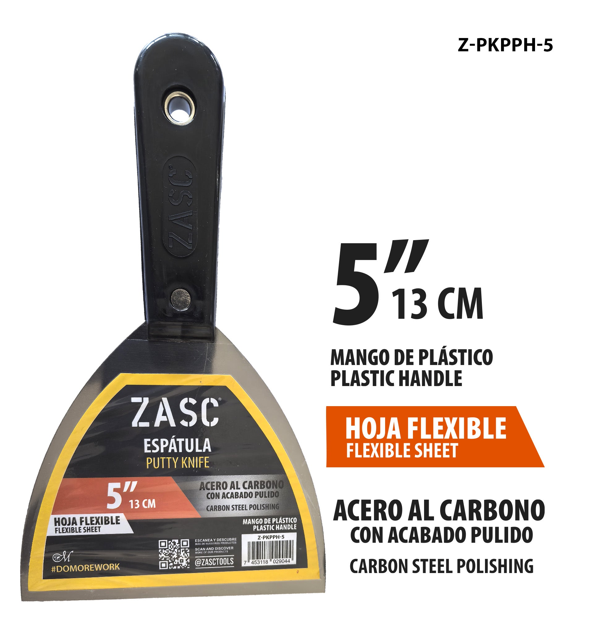 Espátula Flexible 5" Plástica ZASC / Z-PKPPH-5