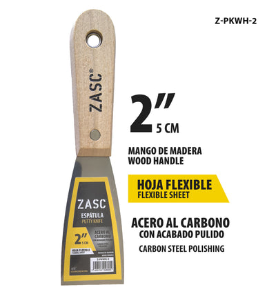 Espátula Flexible 2" Madera ZASC / Z-PKWH-2