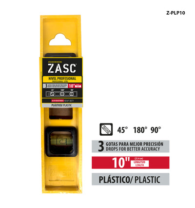 Professional Plastic Level 10" Zasc / Z-PLP10