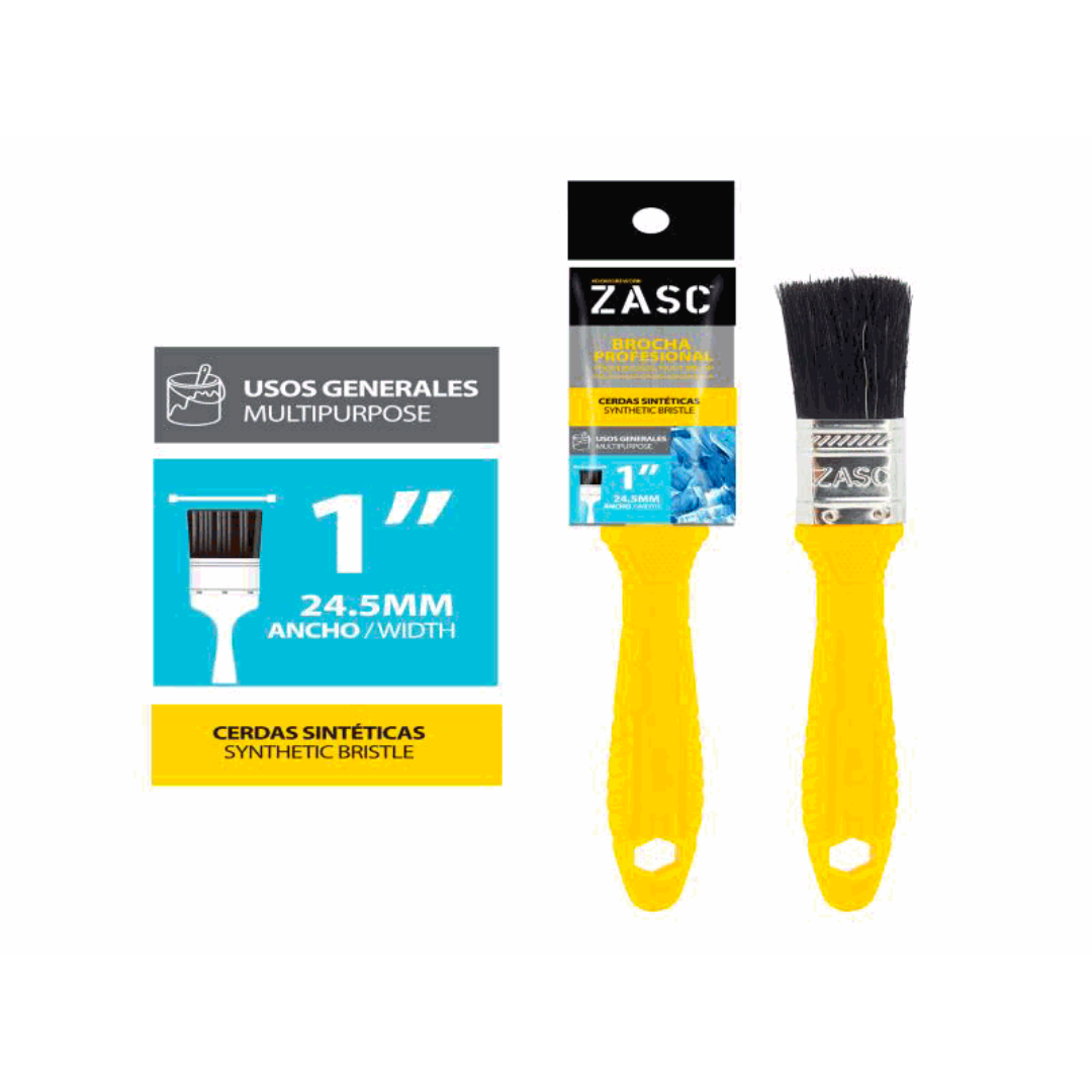 ZASC Professional Paint Brush 1" Synthetic Bristle