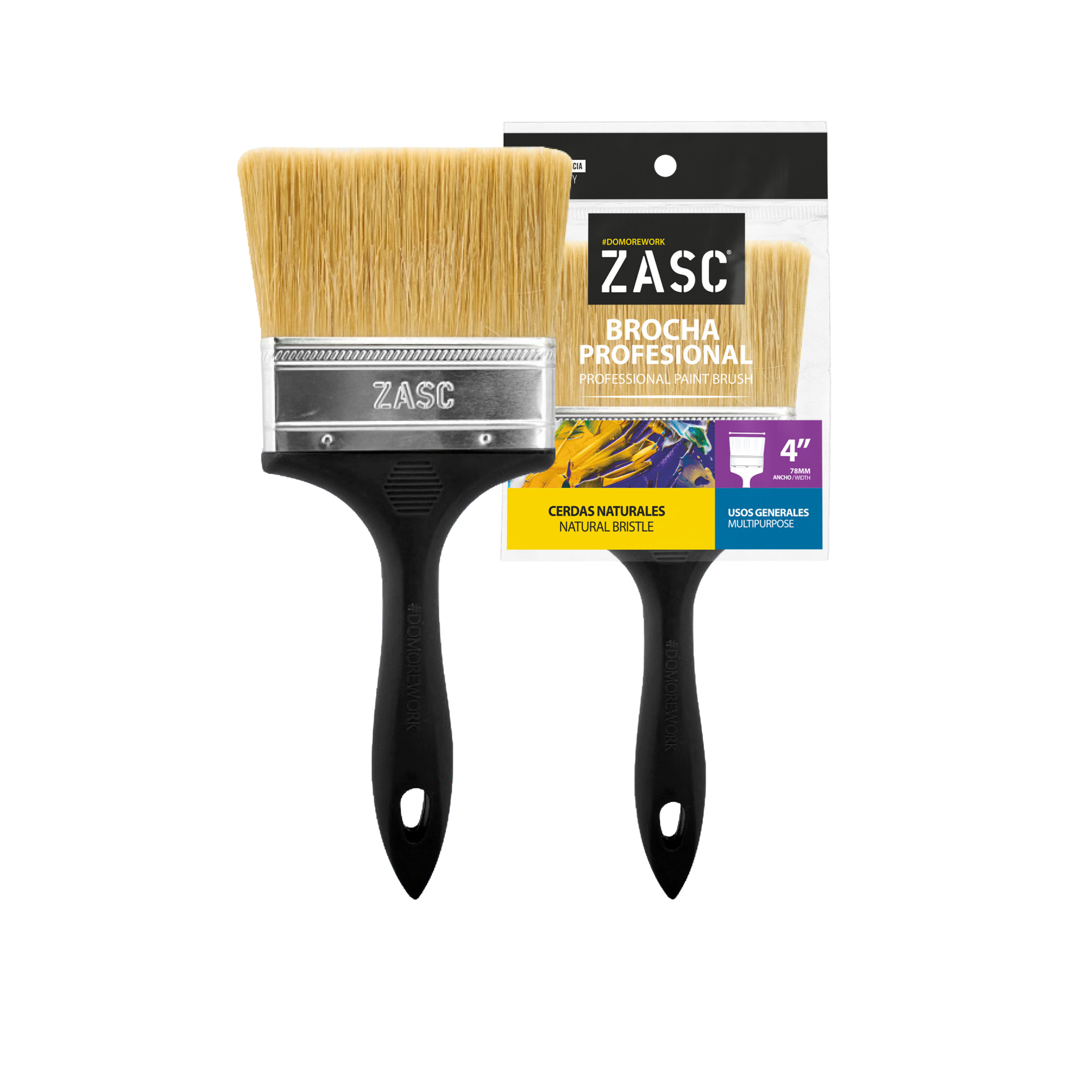 Brocha Profesional 4" ZASC / Z-PPB4NB-WT