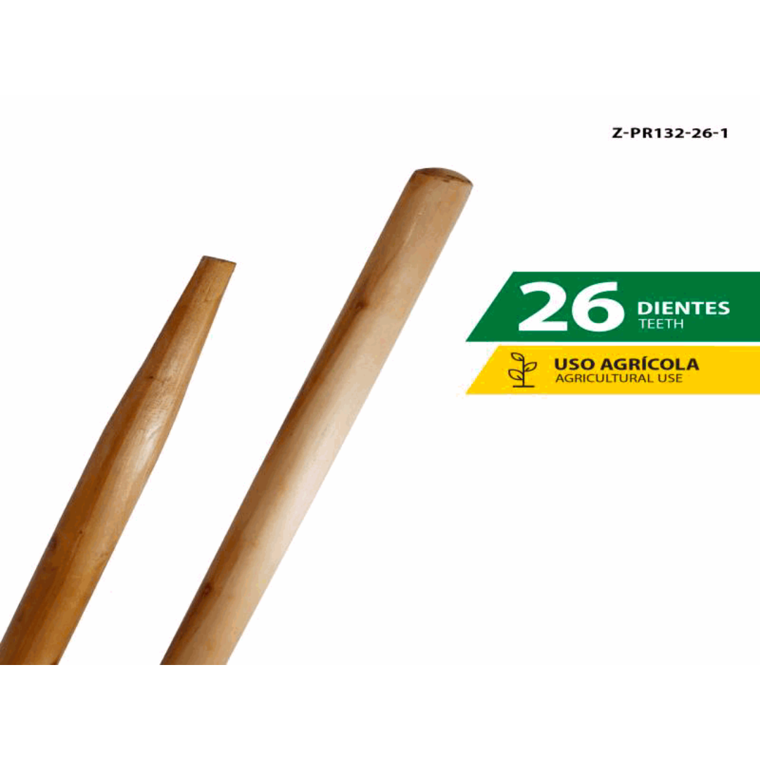 ZASC Wooden Handle for Agricultural Rake 26 Teeth