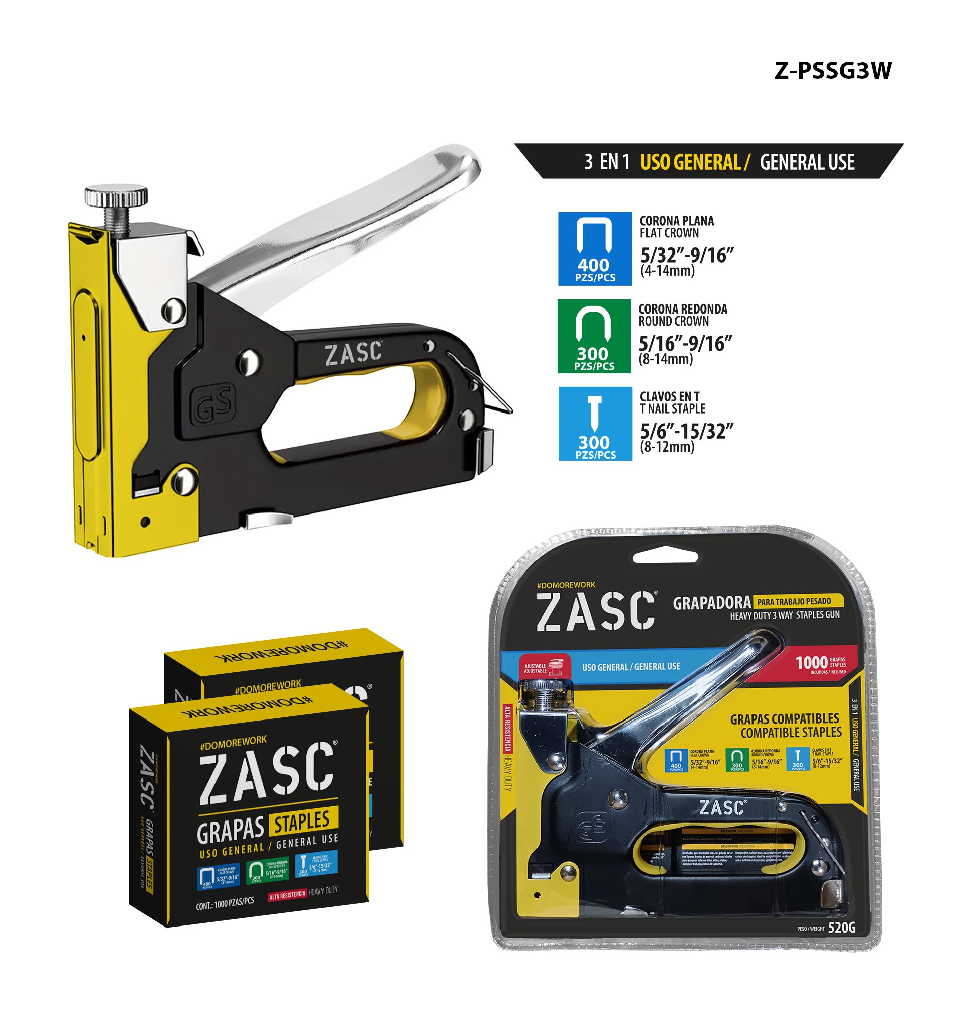 Grapadora 3 en 1 ZASC / Z-PSSG3W