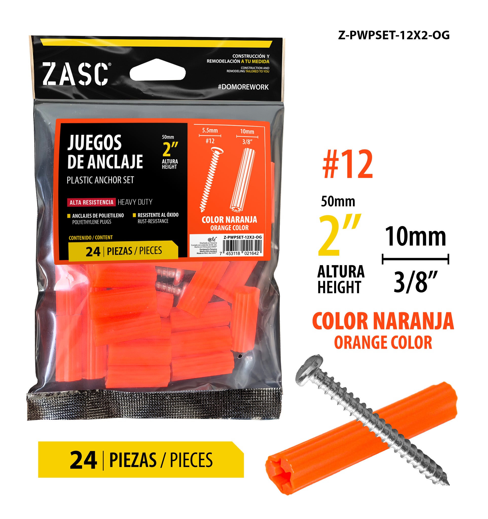Orange Anchor Set Zasc / Z-PWPSET-12X2-OG