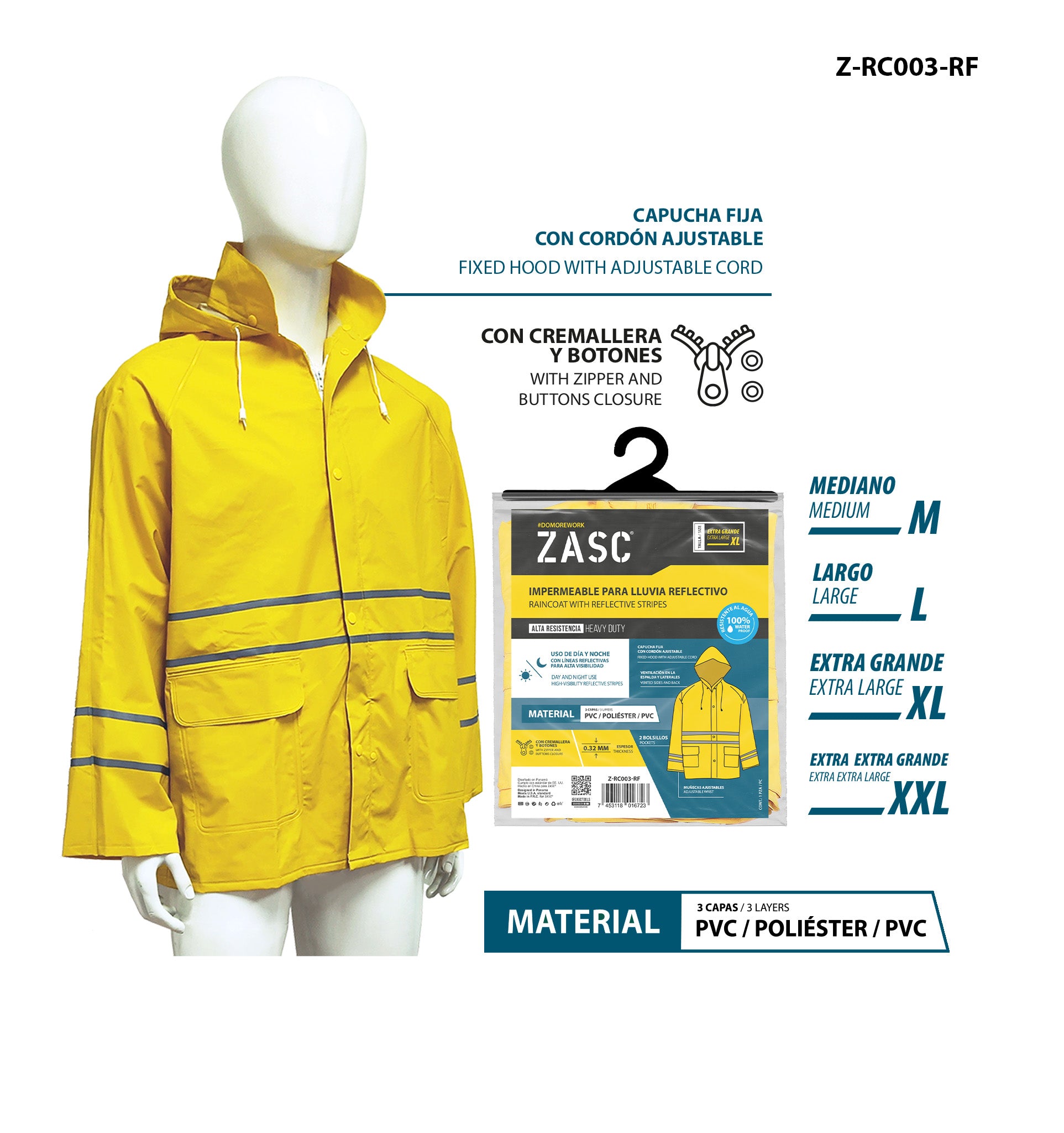 Reflective Raincoat ZASC / Z-RC003-RF