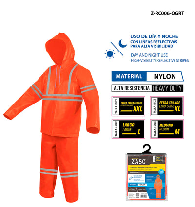 Reflective Rain Suit Orange ZASC / Z-RC006-OGRT