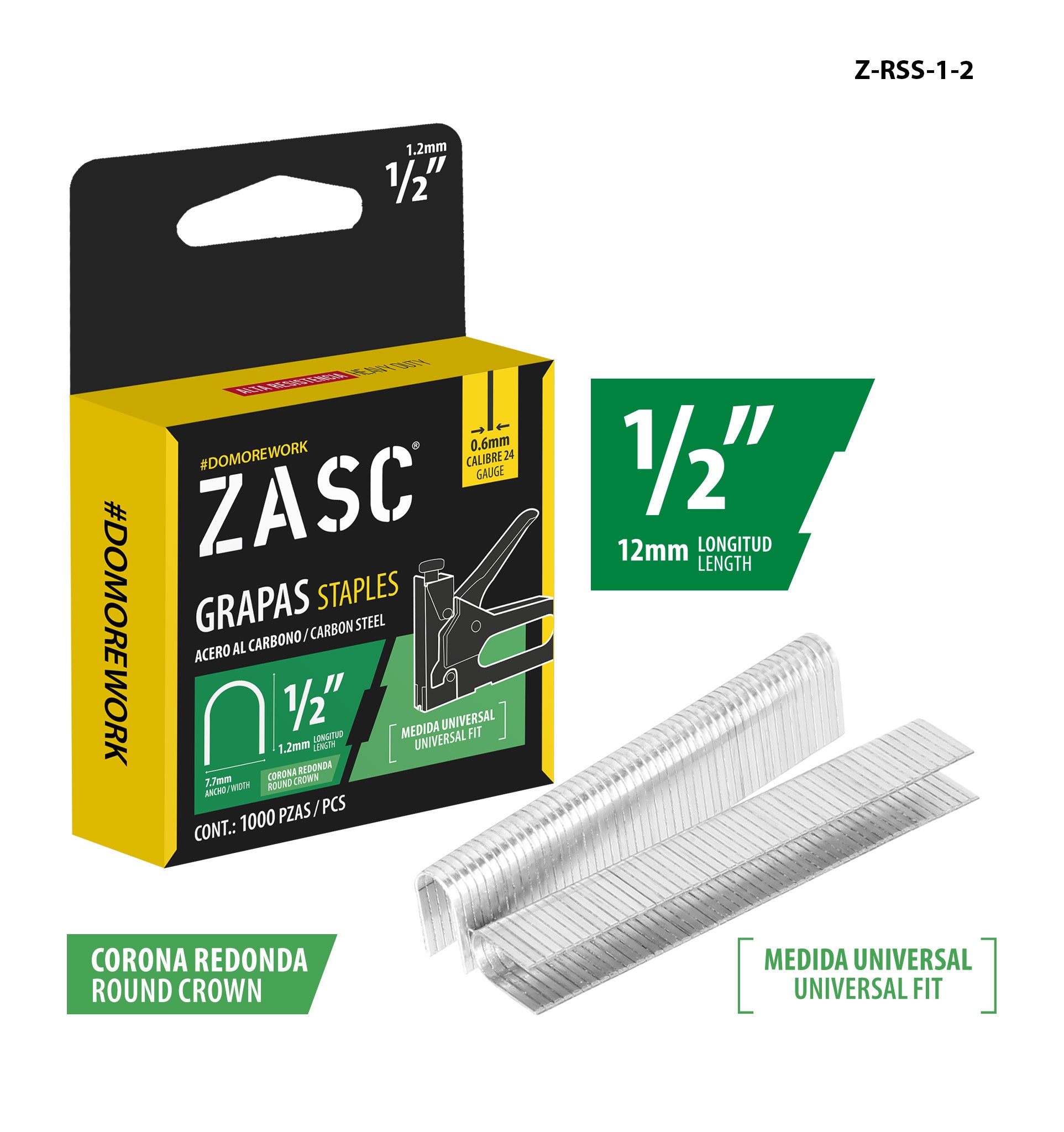 Round Crown Staples 1/2" Zasc / Z-RSS-1-2
