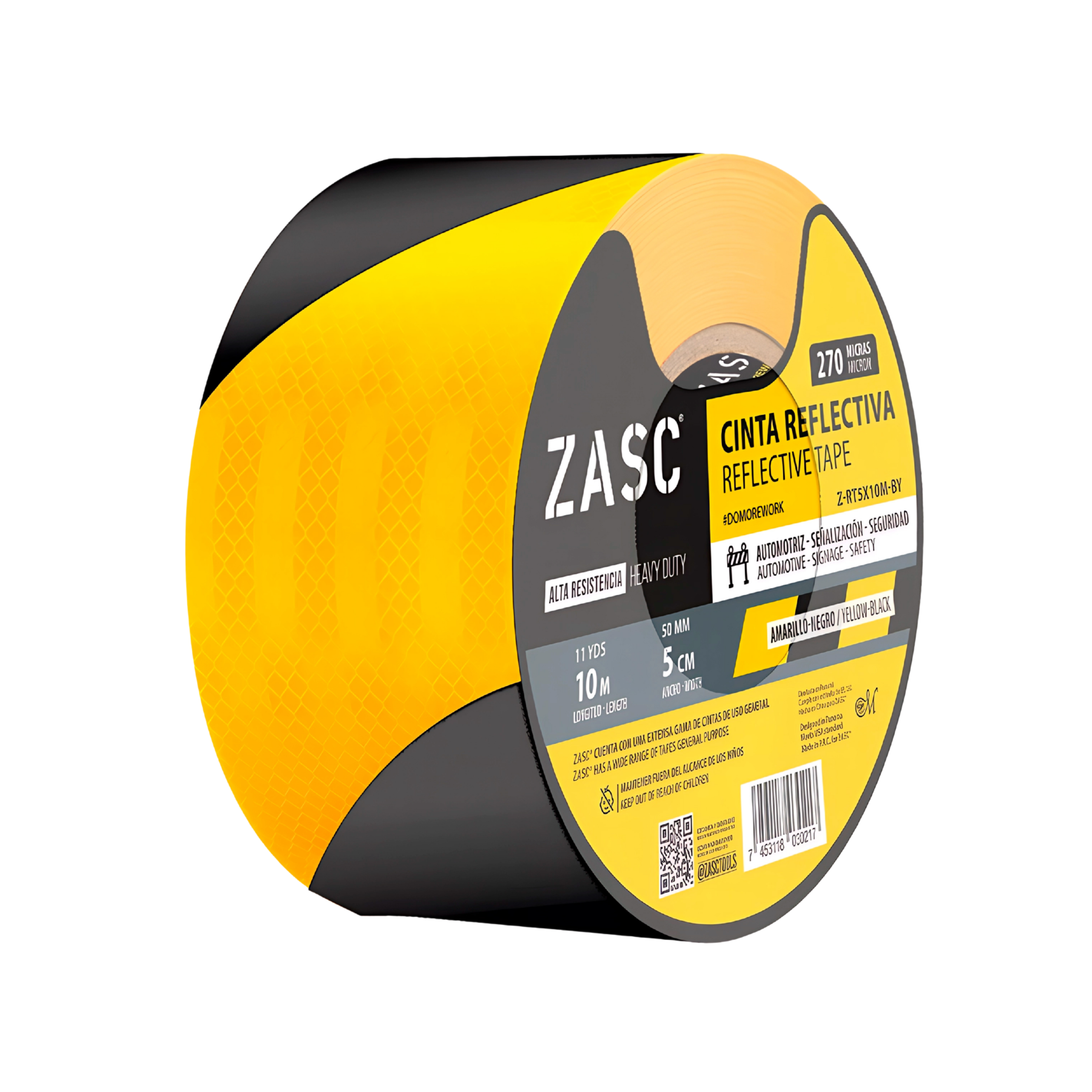 Cinta Reflectiva Amarillo/Negro ZASC / Z-RT5X10M-BY
