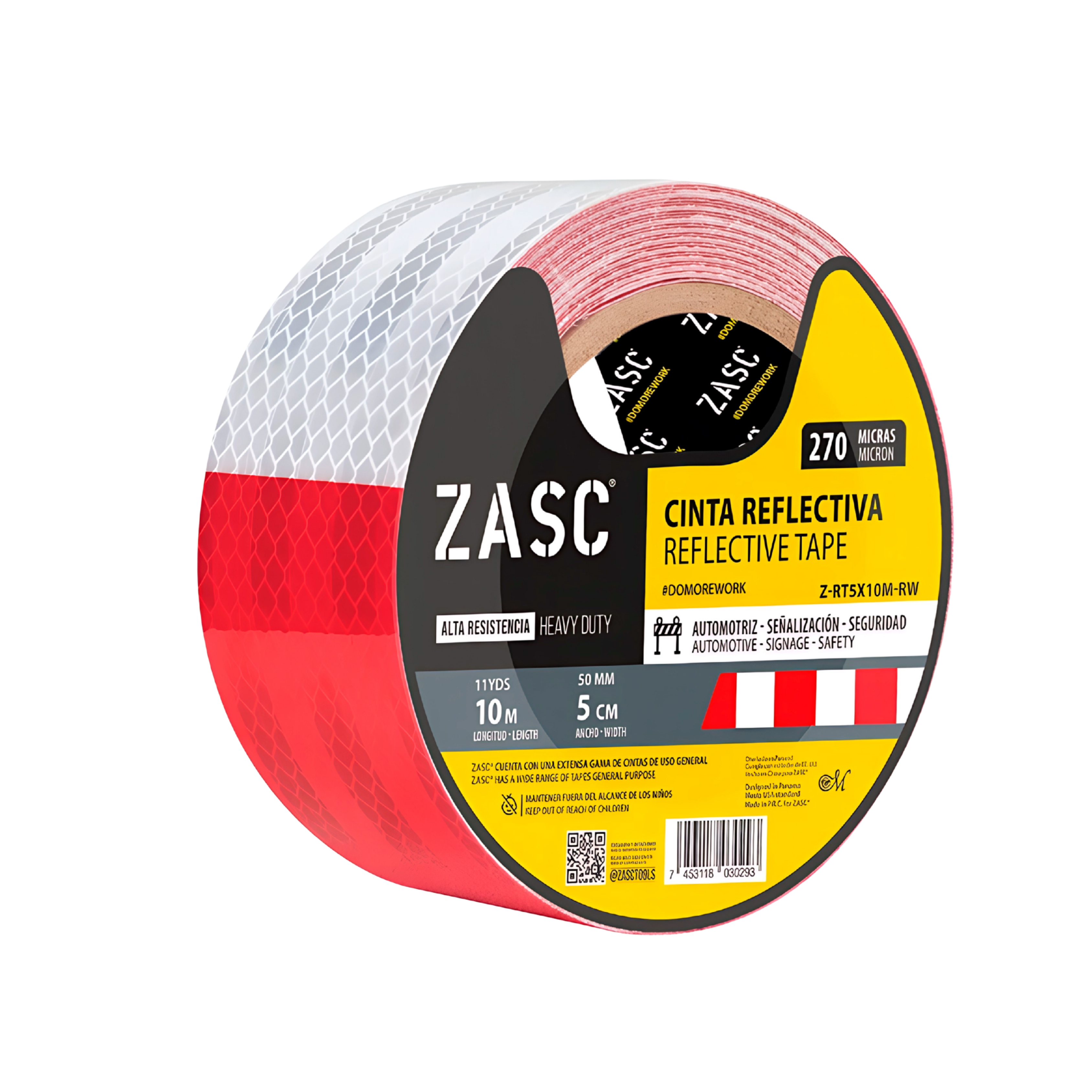 Cinta Reflectiva Rojo/Blanco ZASC / Z-RT5X10M-RW