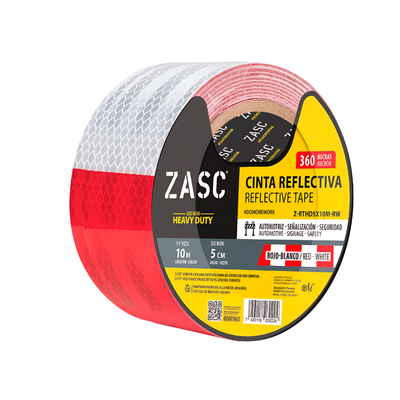 Heavy Duty Red/White Reflective Tape ZASC / Z-RTHD5X10M-RW