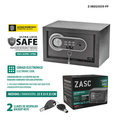 Caja Fuerte Biométrica ZASC / Z-SBD25X35-FP