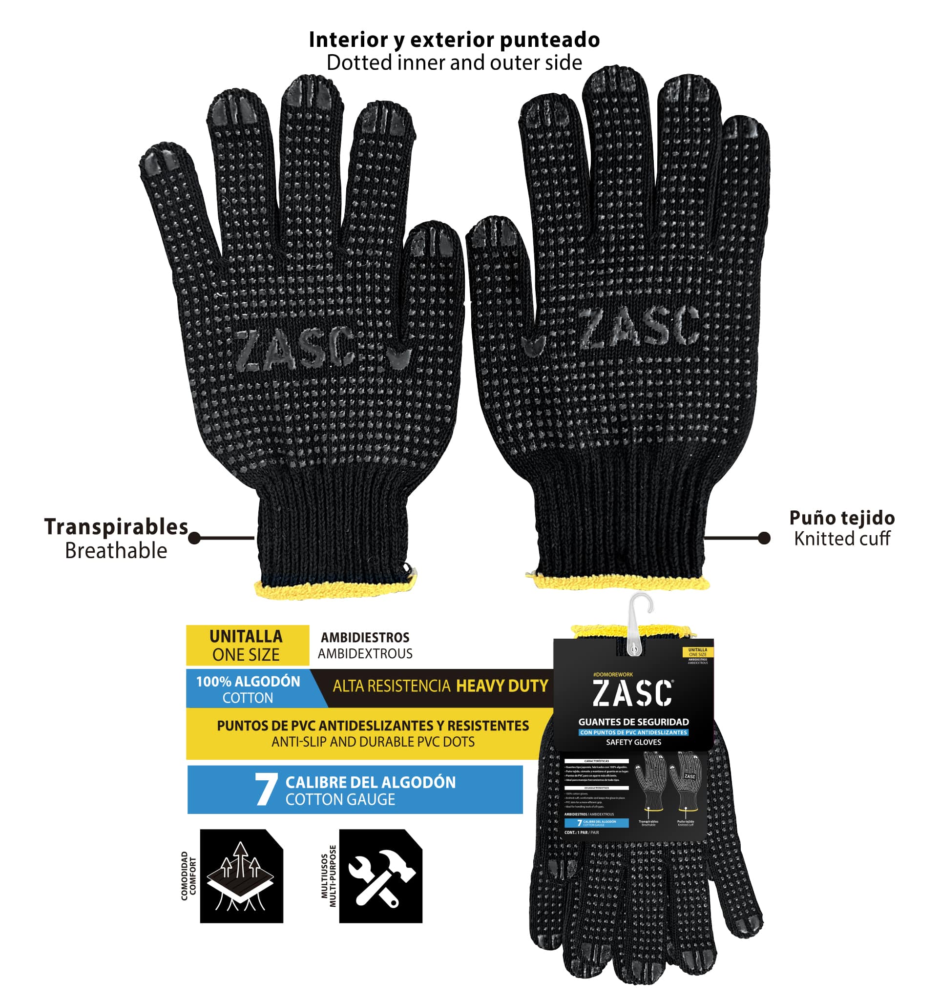 Safety Gloves Black ZASC / Z-SCG-002