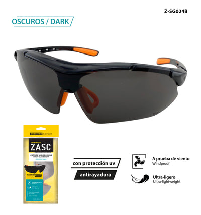Lentes de Seguridad 024B Oscuros ZASC / Z-SG024B