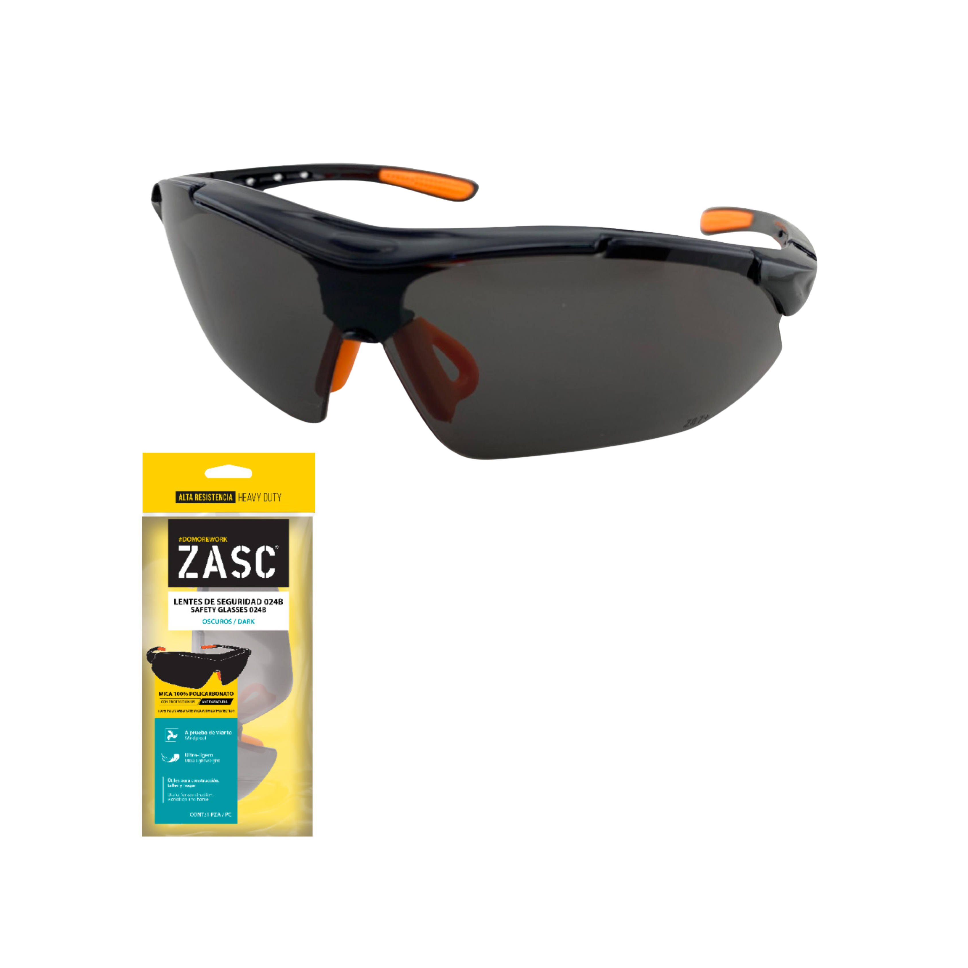 Lentes de Seguridad 024B Oscuros ZASC / Z-SG024B