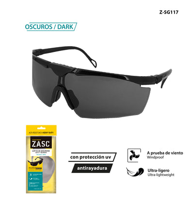 Lentes de Seguridad Oscuros ZASC / Z-SG117