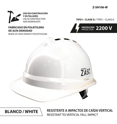 Casco de Protección 2200V Blanco ZASC / Z-SH106-W