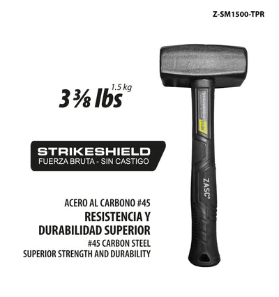 Forged Sledge Hammer StrikeShield 1.5 kg Zasc / Z-SM1500-TPR