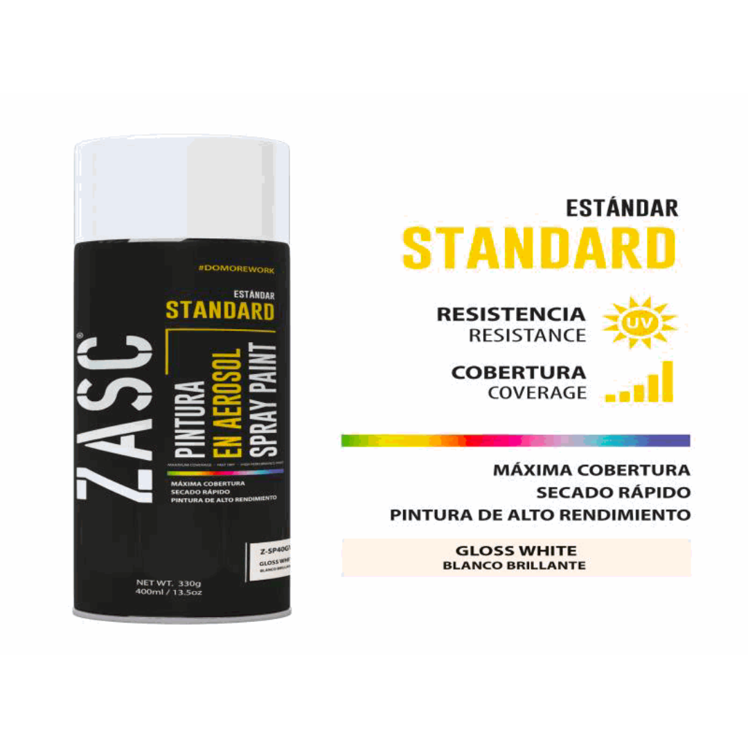 ZASC Standard Spray Paint Gloss White 400ml