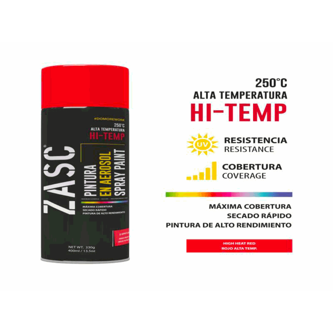 ZASC Hi-Temp Spray Paint Red 250°C 400ml