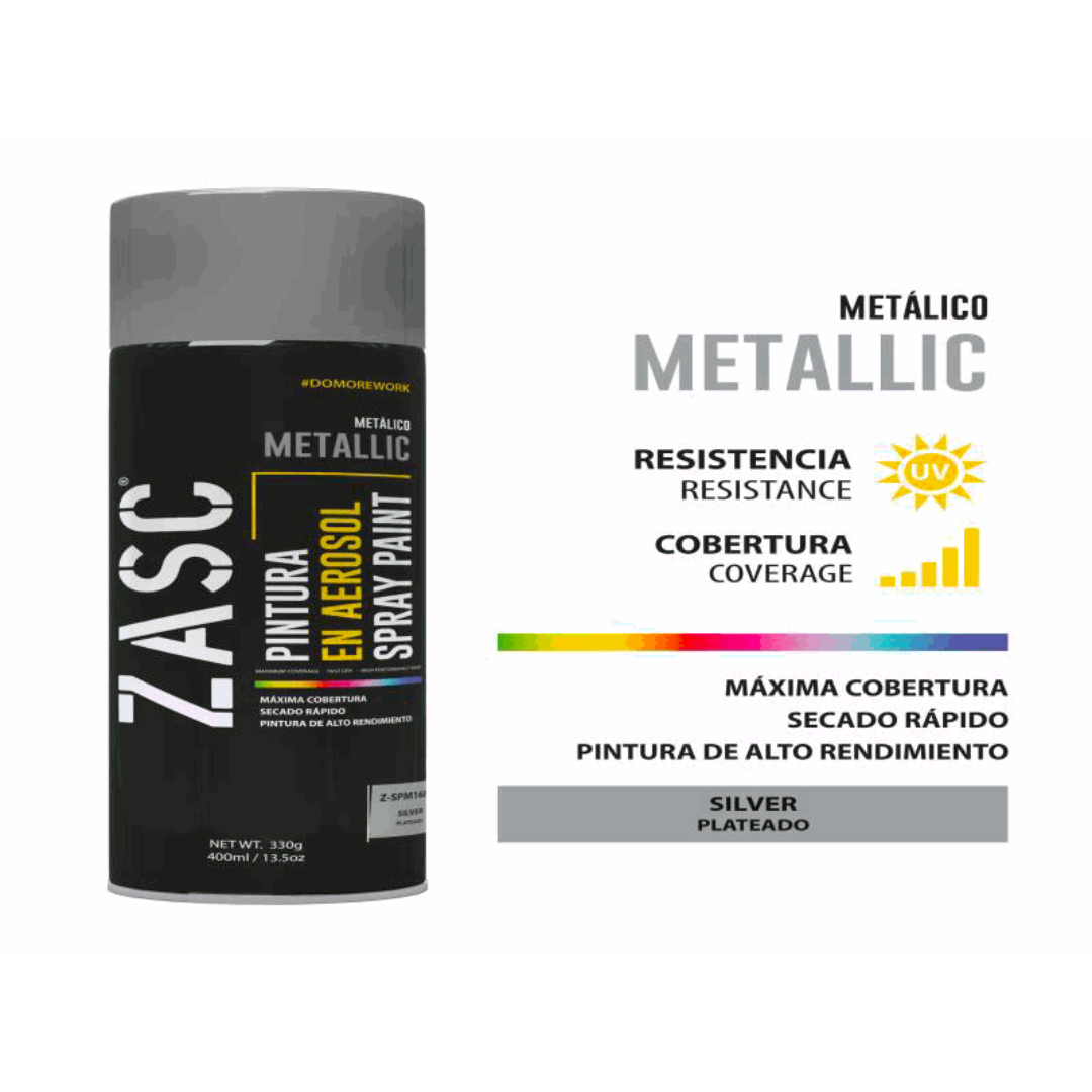 ZASC Metallic Spray Paint Silver 400ml