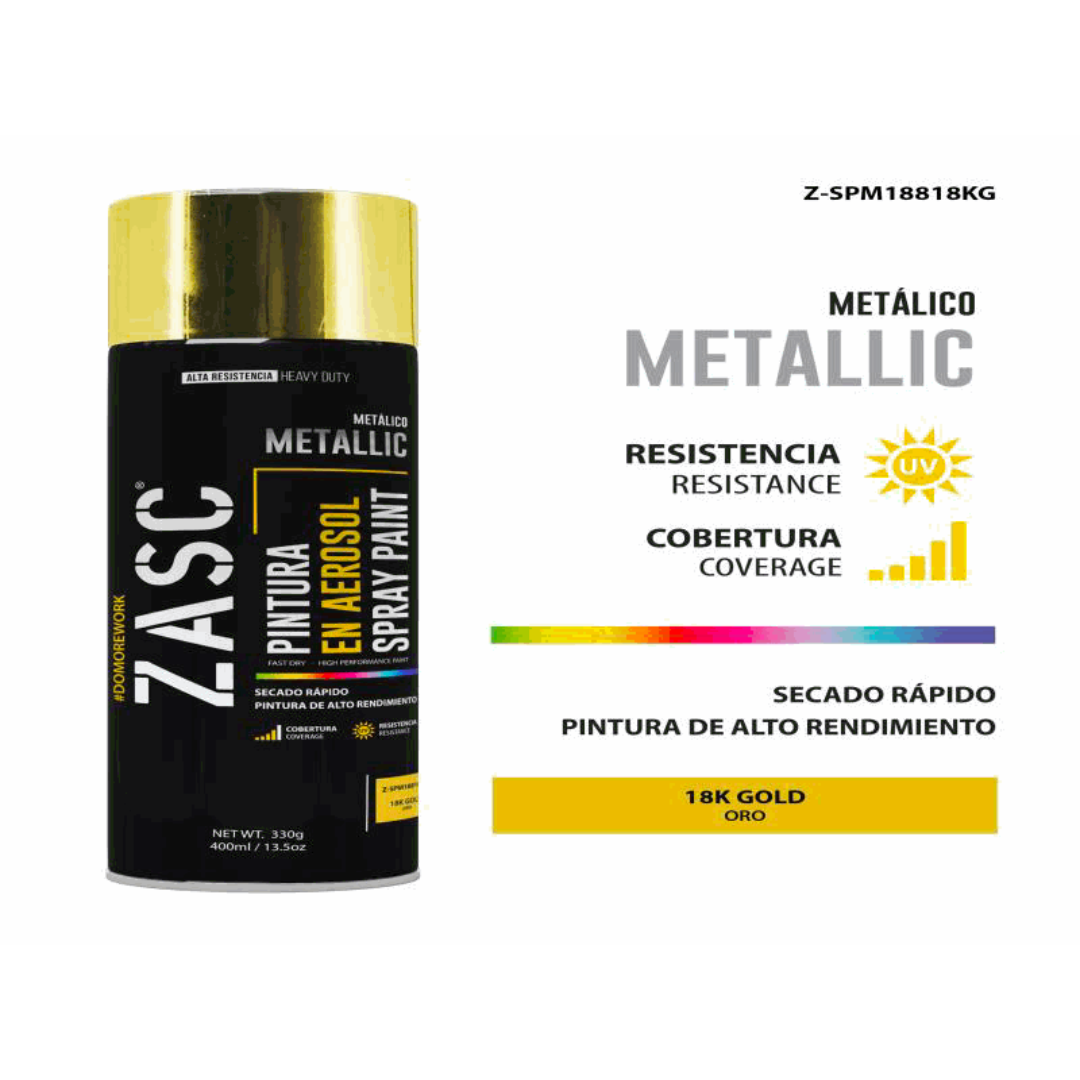 ZASC Metallic Spray Paint 18K Gold 400ml
