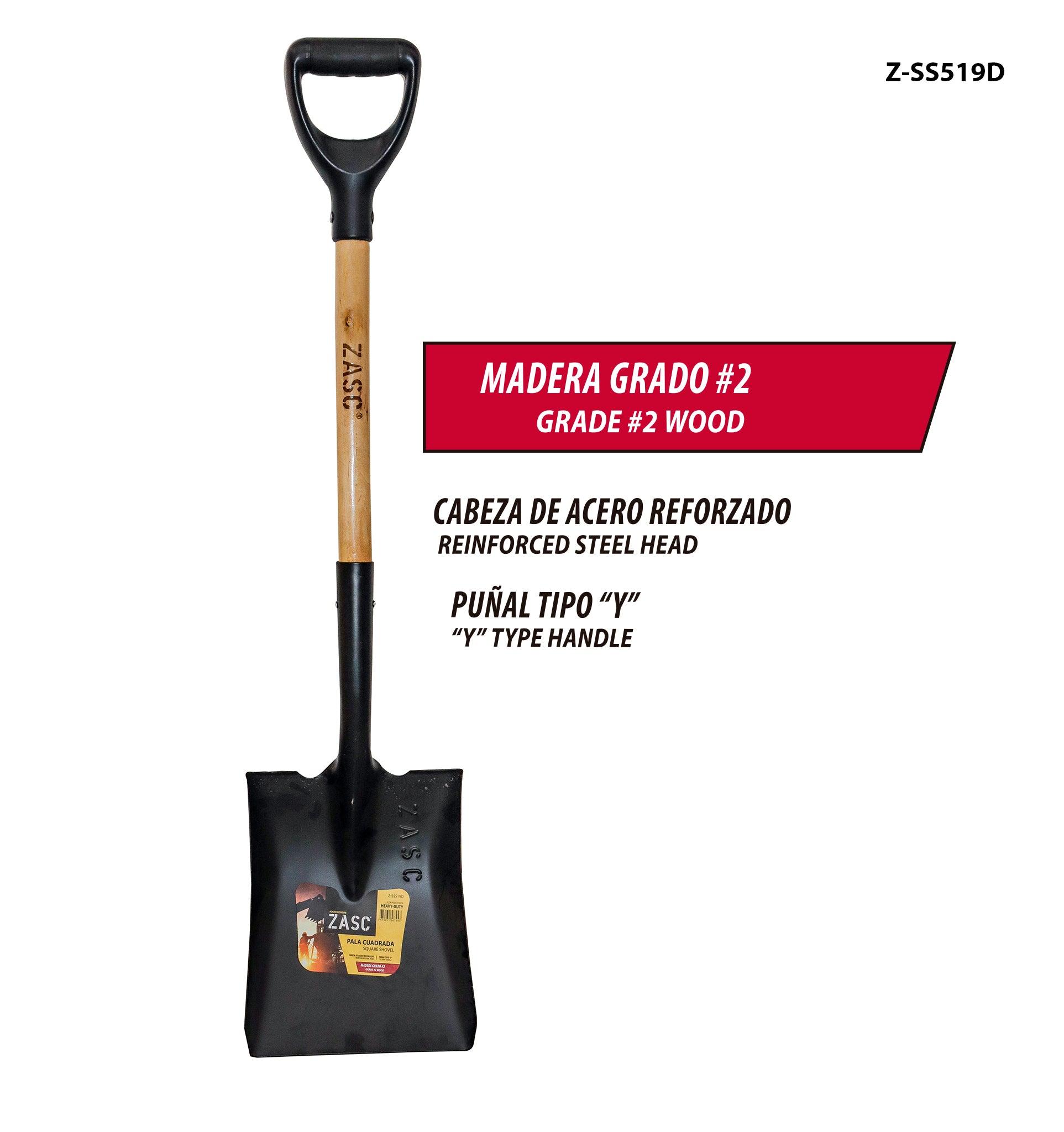 Square Shovel “Y” Grip ZASC / Z-SS519D