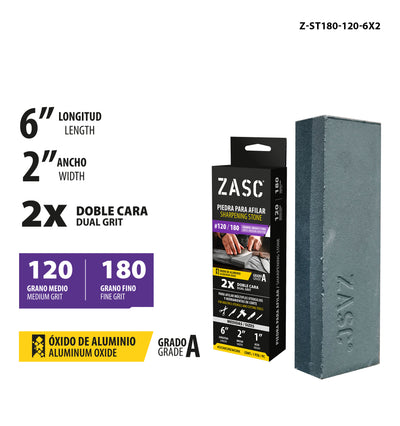 Double-Sided Sharpening Stone 6” ZASC / Z-ST180-120-6X2