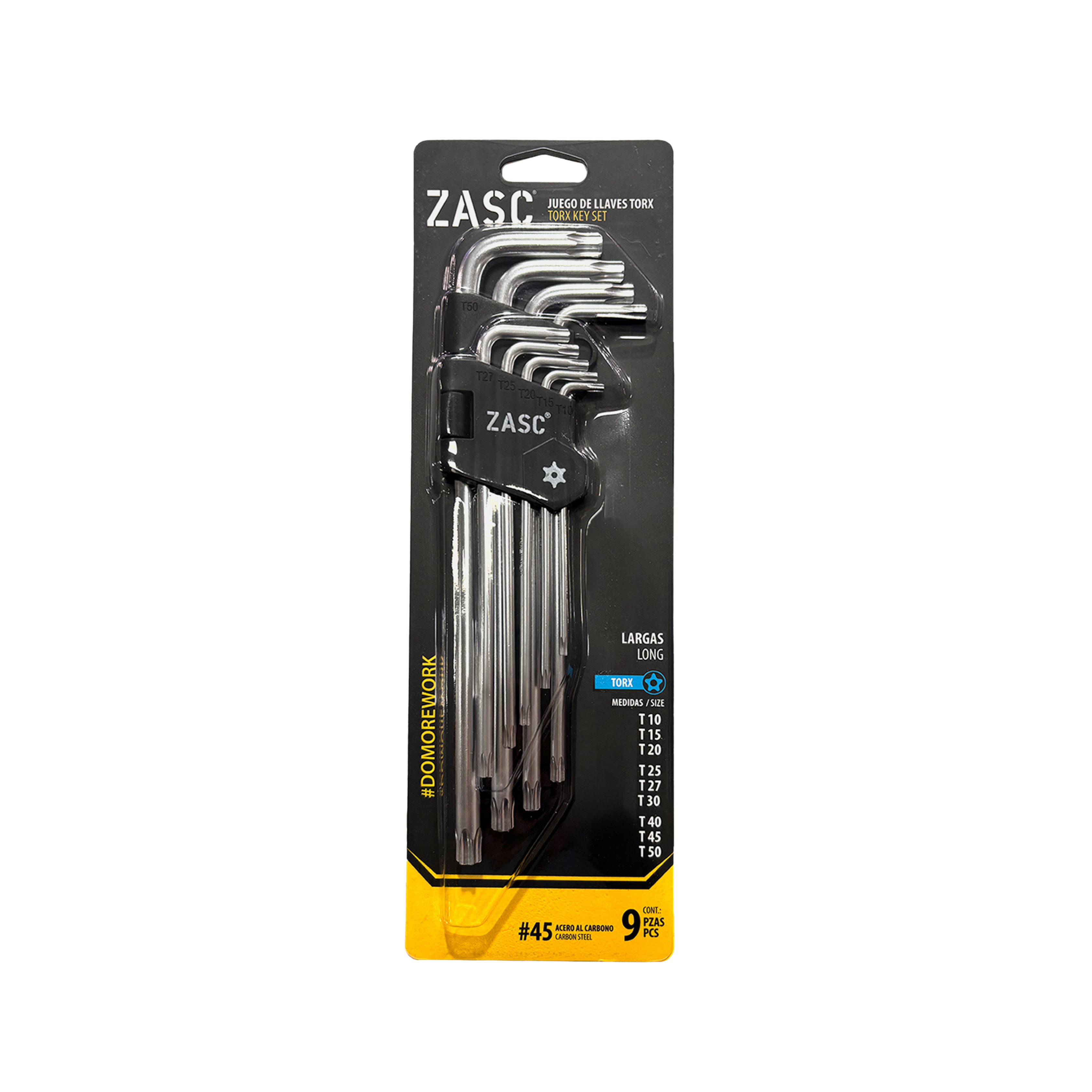 Juego de Llaves Torx Largas 9 pzas Zasc / Z-TKWS-45S-L