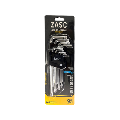 Jeu de Clés Torx Moyennes 9 pcs Zasc / Z-TKWS-45S-M