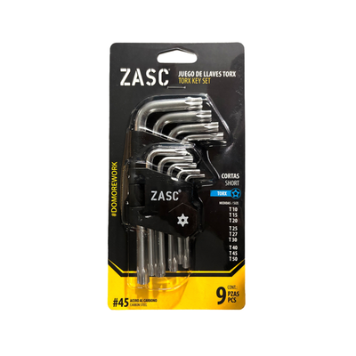 Short Torx Key Set 9 pcs Zasc / Z-TKWS-45S-S