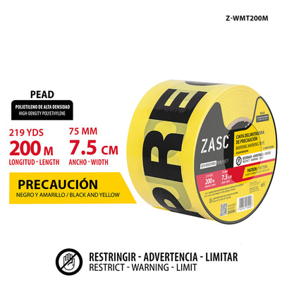 Cinta Delimitadora de Precaución ZASC / Z-WMT200M