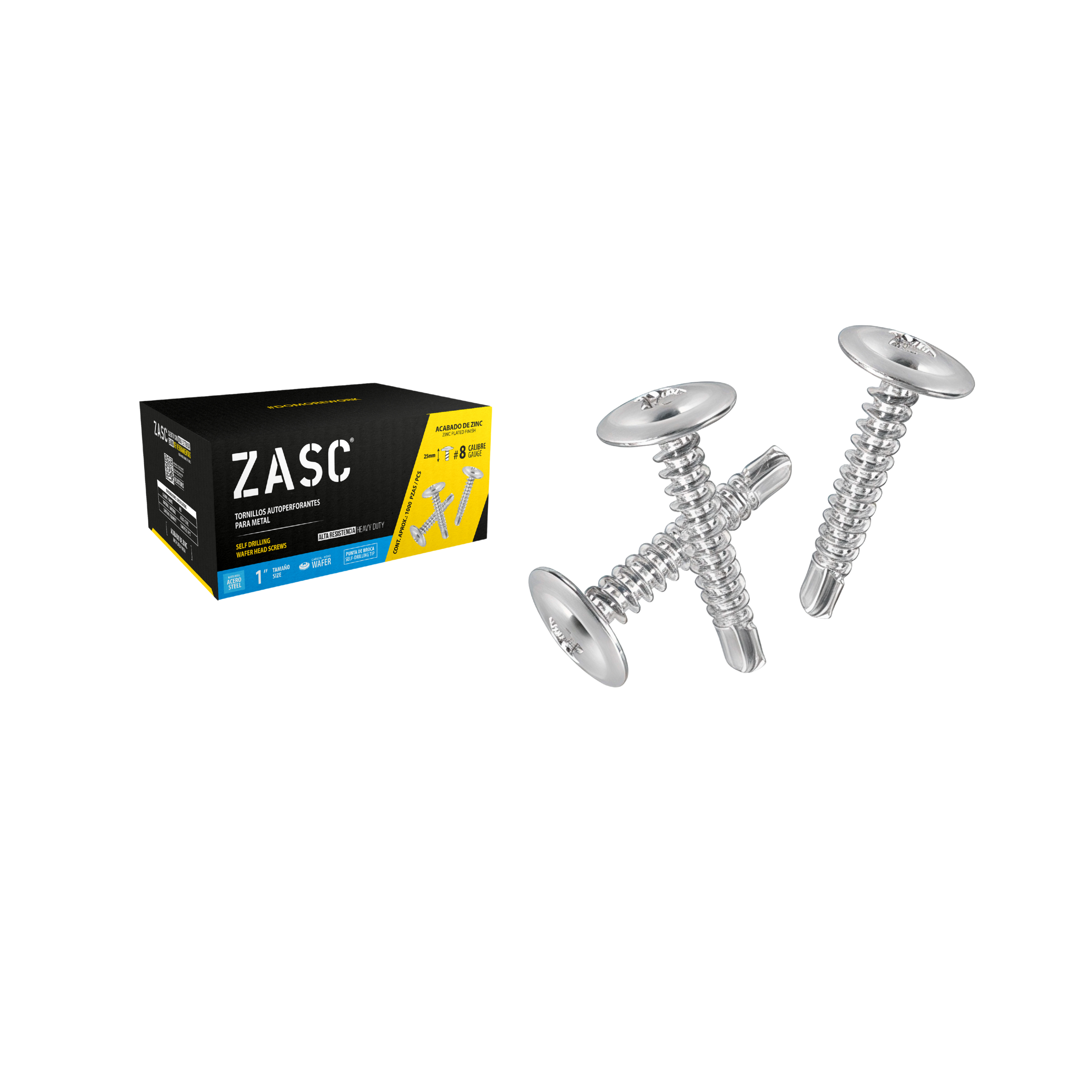 Tornillos Autoperforantes para Metal 1" Zasc / Z-WS-8X1