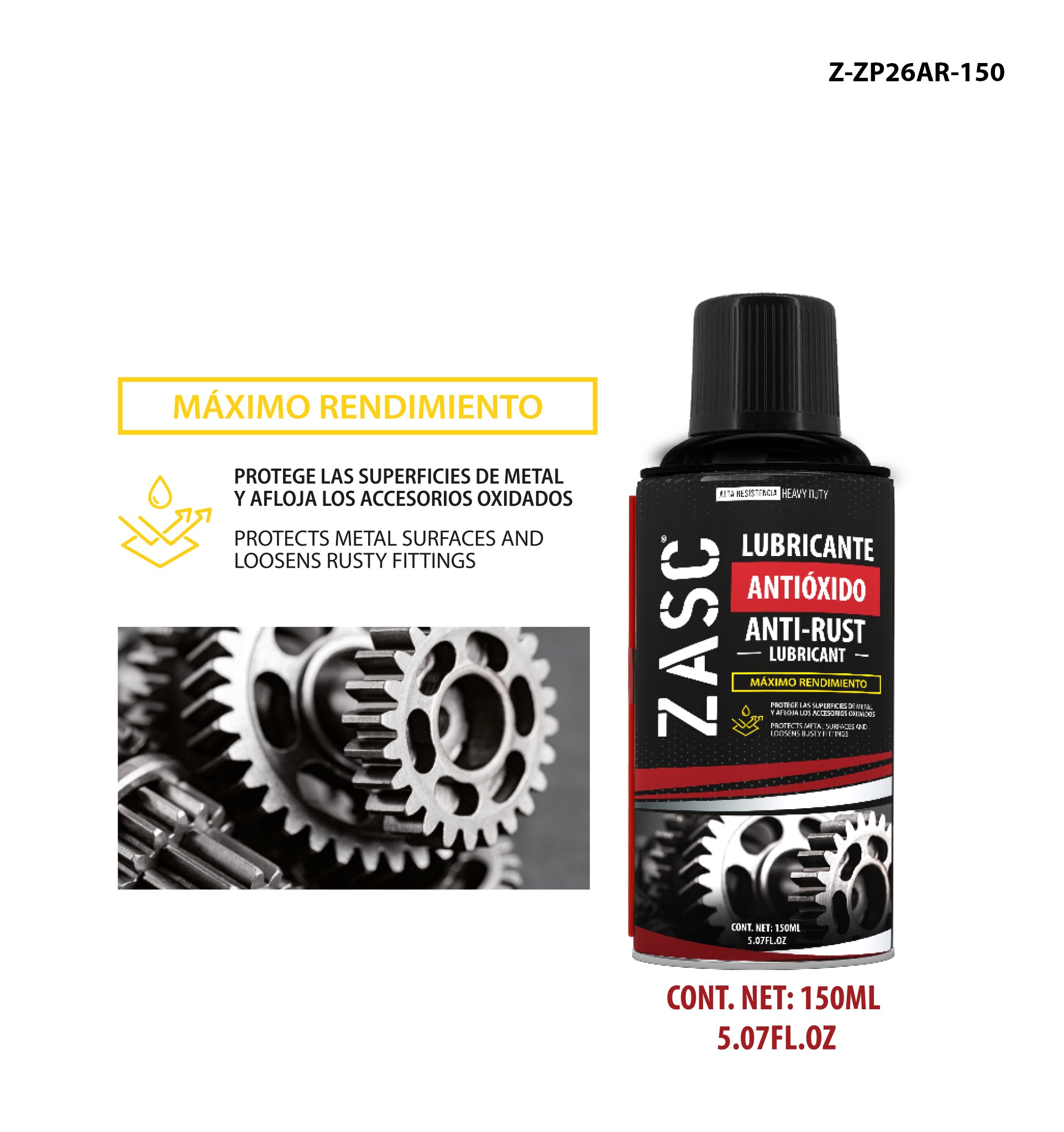 Lubricante Antióxido 150ML ZASC / Z-ZP26AR-150